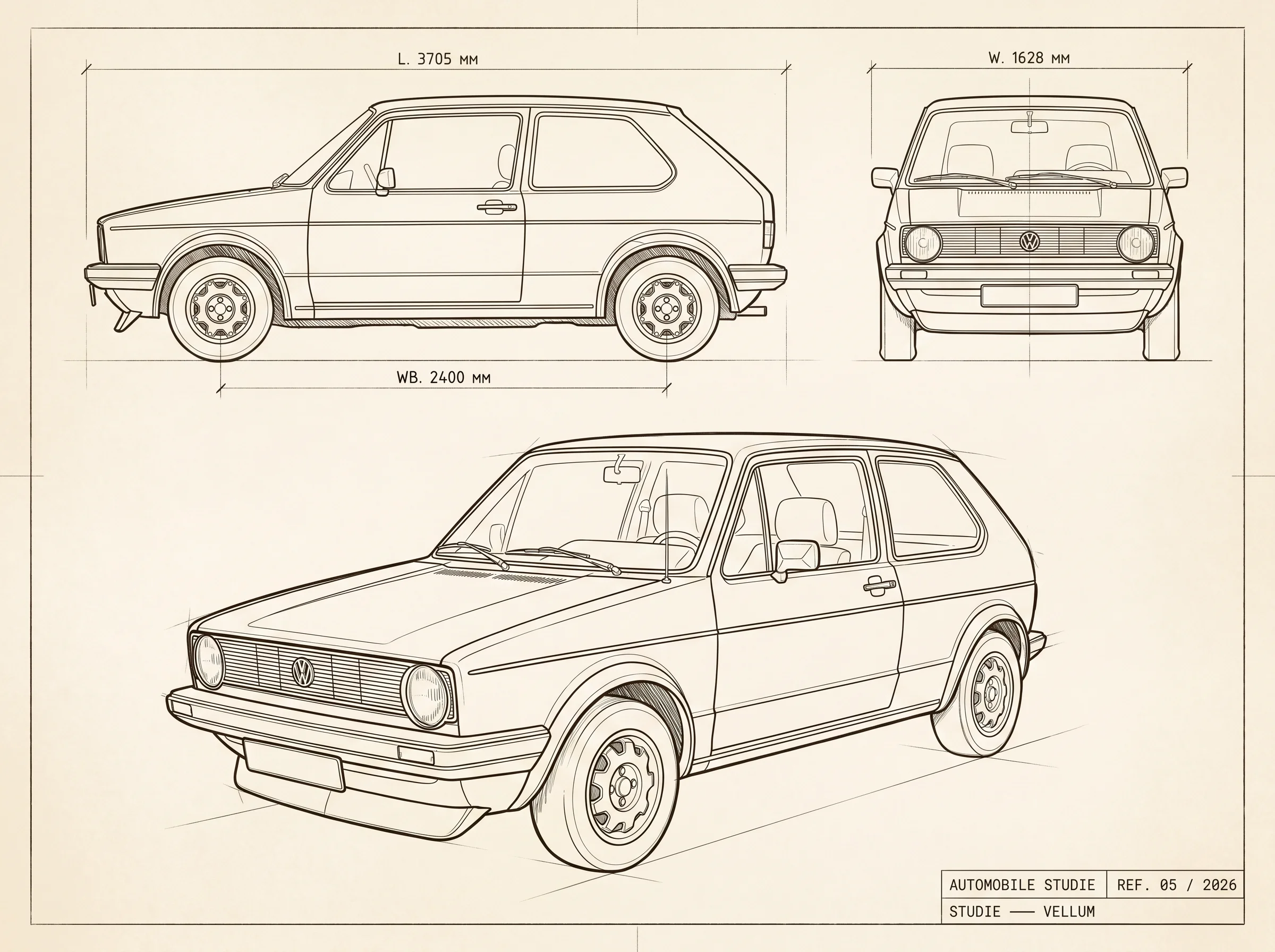 Volkswagen Golf GTI Mk1 · Blueprint