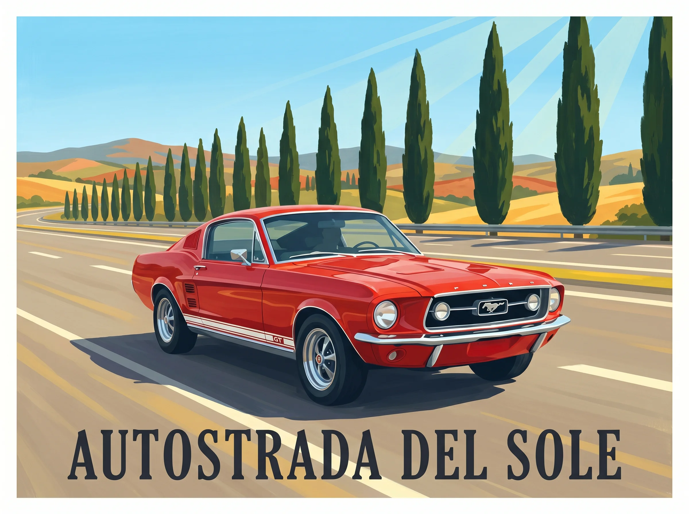 Ford Mustang Fastback '67 · Vintage Poster