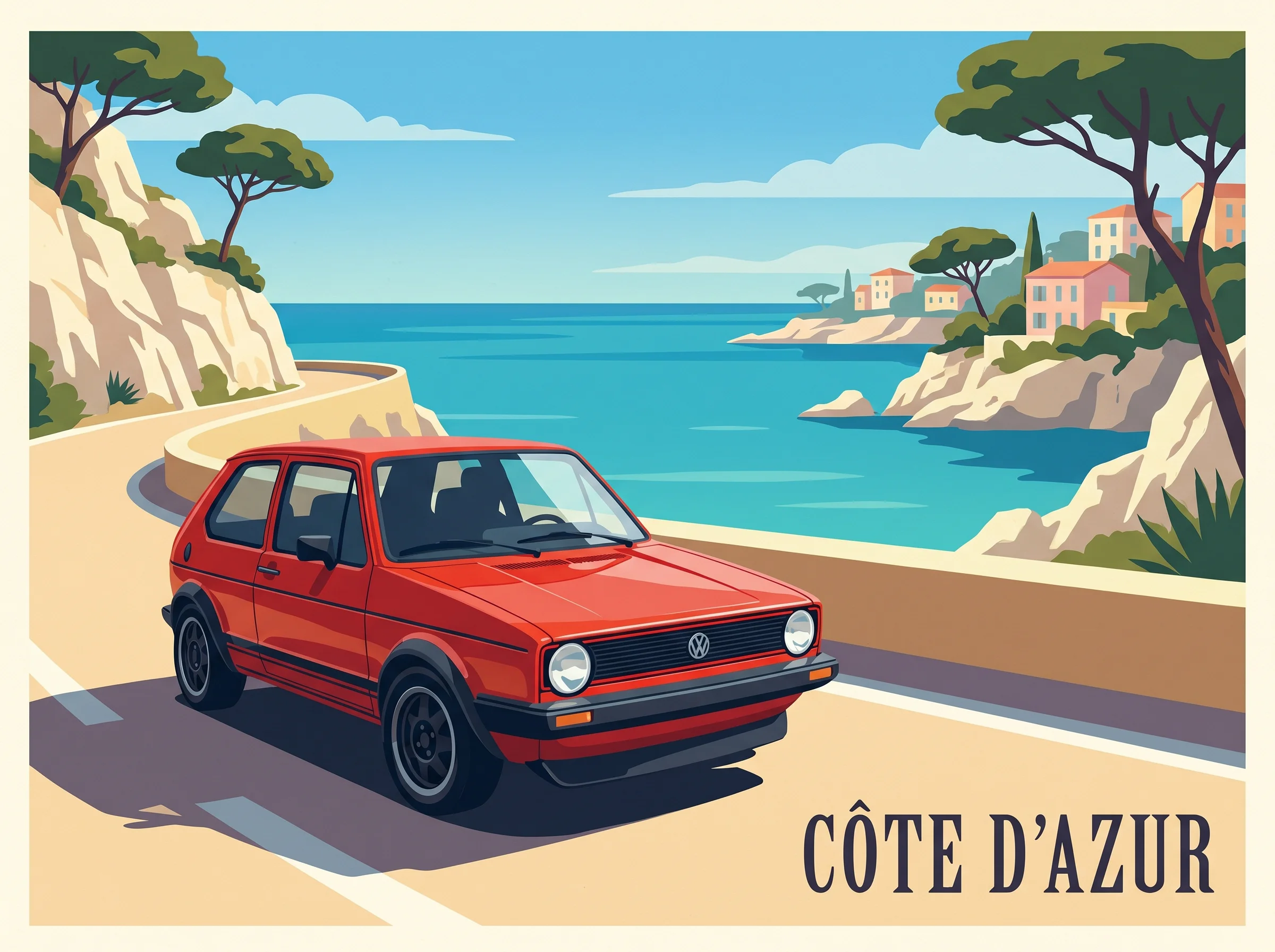 Volkswagen Golf GTI Mk1 · Vintage Poster