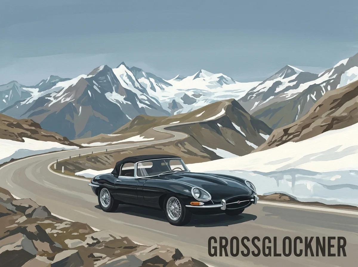 Jaguar E-Type Series 1 OTS · Vintage Poster