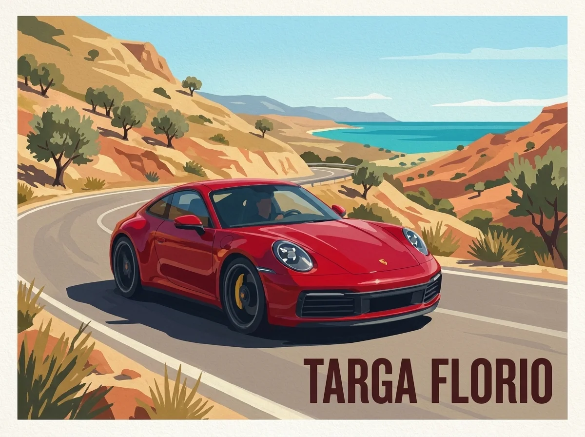 Porsche 911 · Vintage Poster