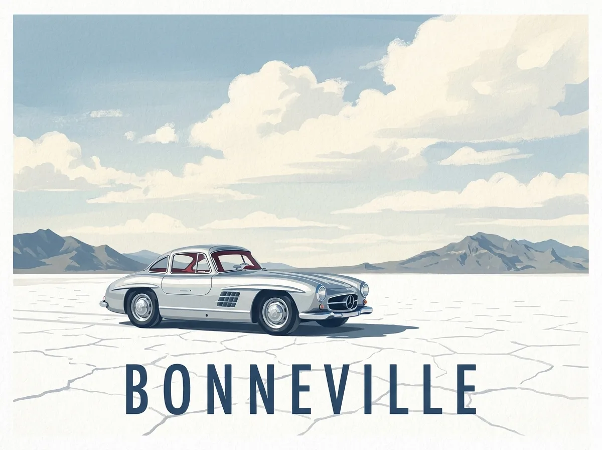 Mercedes 300SL Gullwing · Bonneville