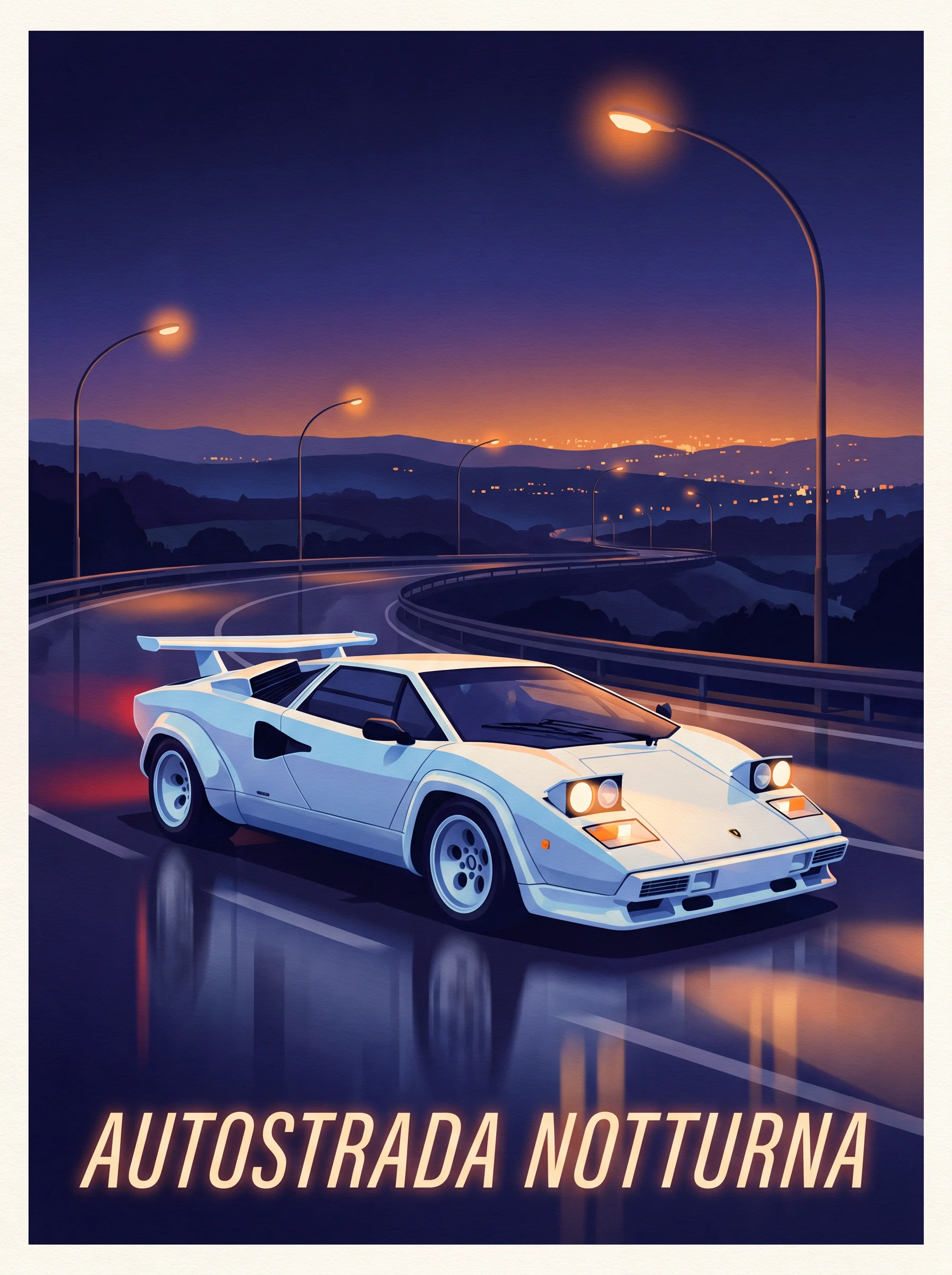 Lamborghini Countach — Autostrada Notturna